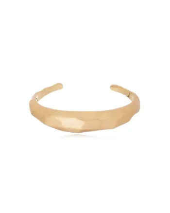 Imagem de BRACELETE OURO FOSCO COM RELEVO ASSIMÉTRICO BANHADO A OURO 18K