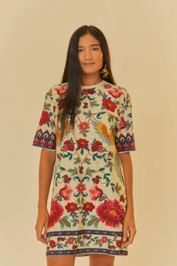 Imagem de VESTIDO TSHIRT BASICO FLOR EM MOSAICO - FARM