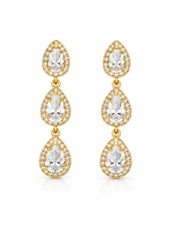 Imagem de Brinco Trio Gotas Crystal