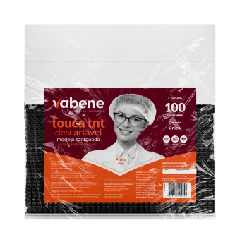 Imagem do produto TOUCA DESC SANFONADA PRETA PCT C/ 100/VABENE
