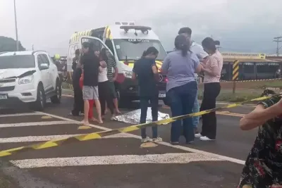 Imagem da notícia Jovem morre atropelada por caminhonete na BR-163, em Bandeirantes