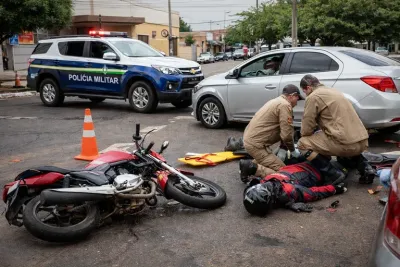 Imagem da notícia Motociclista fica ferido após colisão com carro em cruzamento de Cassilândia