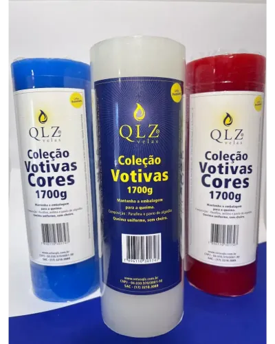 Imagem do produto Caixa com 4 Velas Votiva 21 dias 1700g com 27,8 x 9,3 cm 7 Listra - Linha Premium