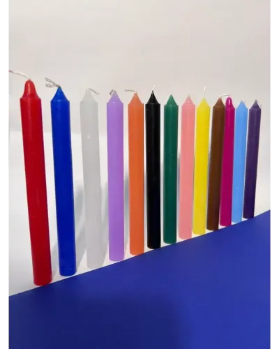 Imagem do produto Caixa com 5kg (90) Vela Palito a Granel nº 9 de 18 x 2,2 cm em média da cor de Mel Amarela