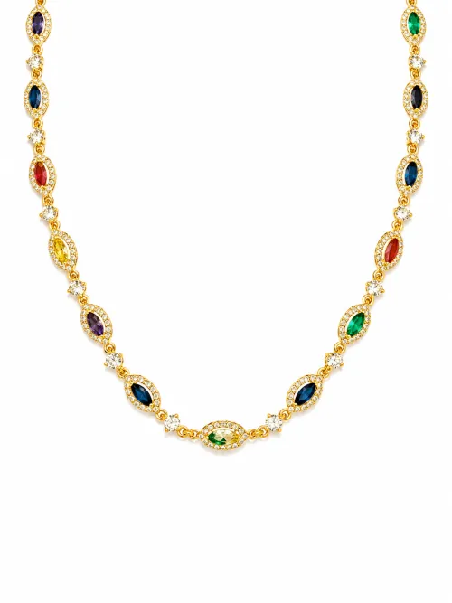 Imagem de Chocker Cravejada Raibow Dourada