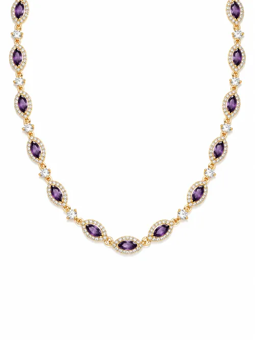 Imagem de Chocker Cravejada Roxa Prateada