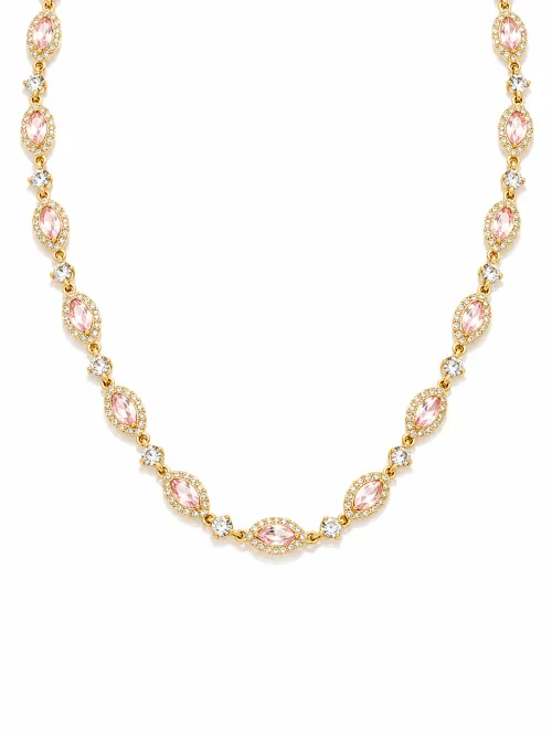 Imagem de Chocker Cravejada Rosa Dourada