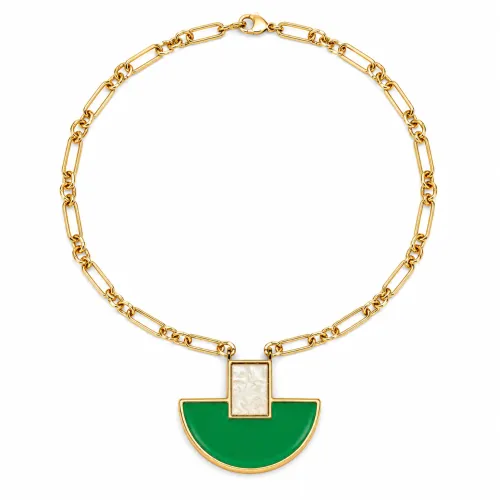 Imagem de Colar Geometric Green Gold