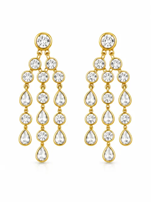 Imagem de Brinco Crystal Cascade Dourado