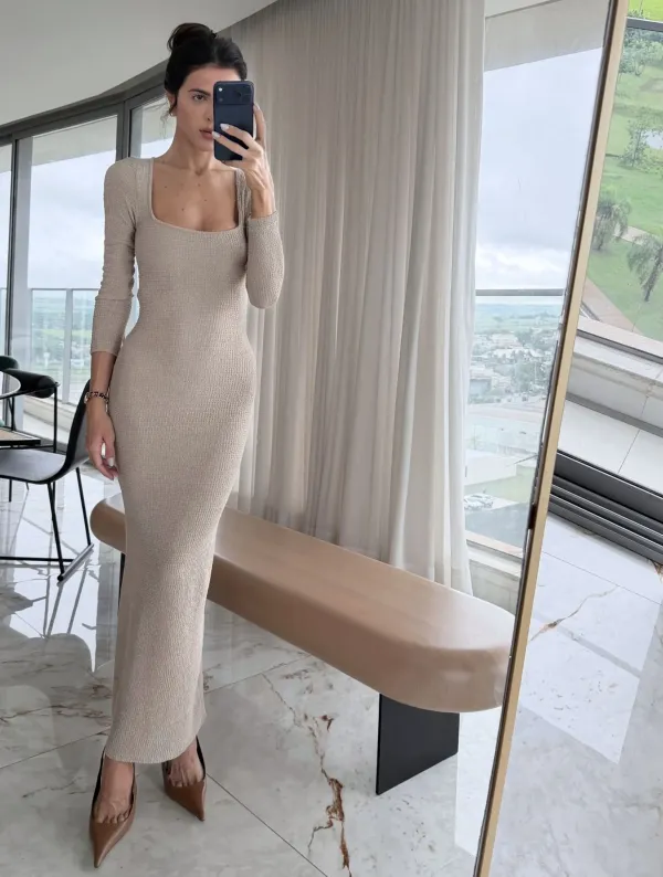 Imagem de Vestido Longo Areia Lua - Cloude