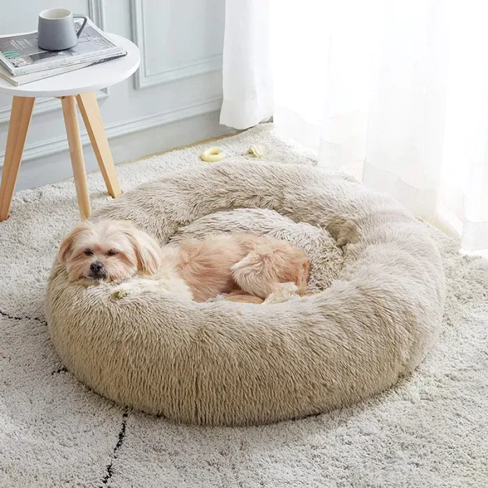 Imagem de Puff Pet Pelúcia Tamanho único - Bege e Branco