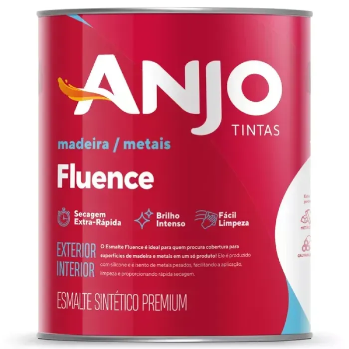 Imagem de ESMALTE SINTÉTICO FLUENCE PLATINA BRILHANTE 900 ML - PREMIUM - ANJO