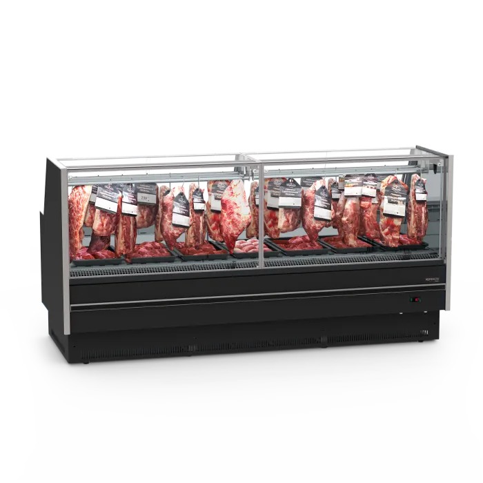 Imagem de EXPOSITOR AÇOUGUE 3,75 METROS PREMIUM VIDRO RETO GANCHEIRA REFRIMATE