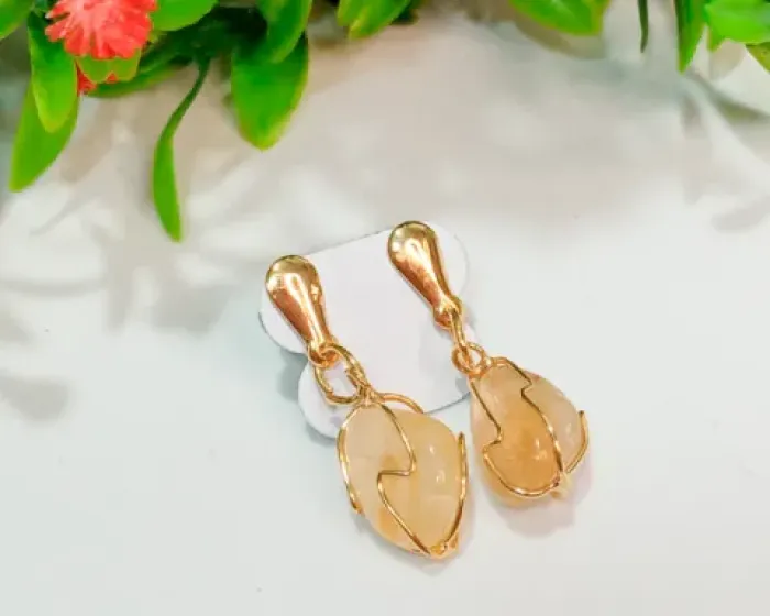 Imagem de Brinco Citrino Dourado