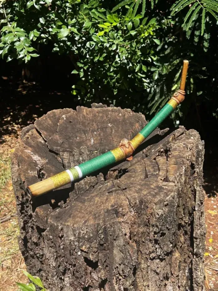 Imagem de Tepi Aplicador de Rapé - Verde e Dourado