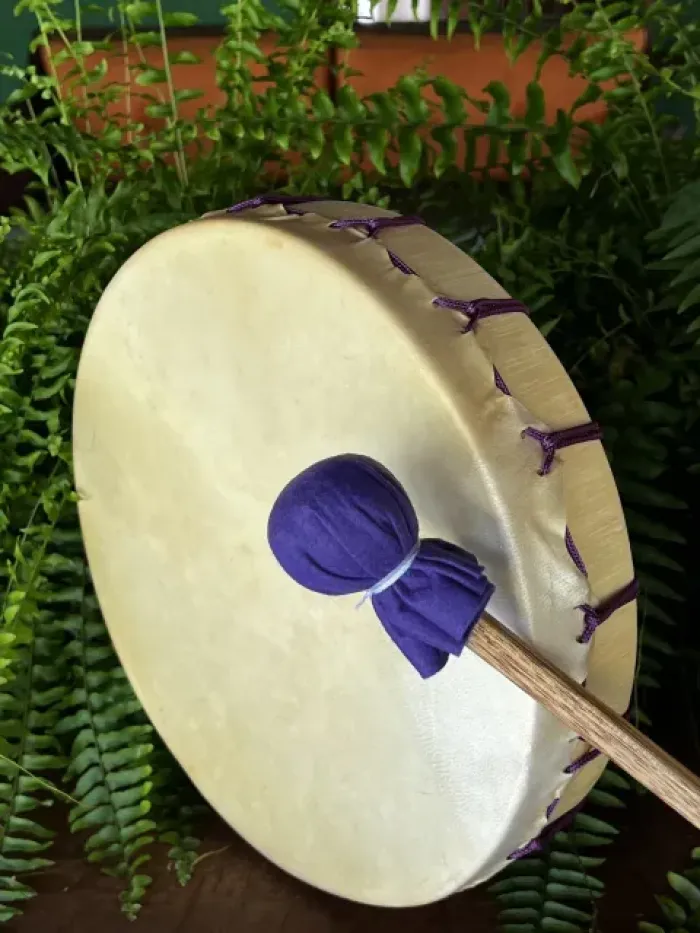 Imagem de Tambor Xamânico Lakota 30 Cm Roxo