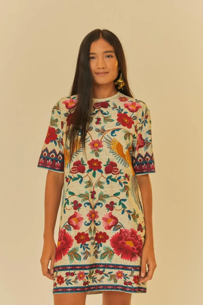 Imagem de VESTIDO TSHIRT BASICO FLOR EM MOSAICO - FARM