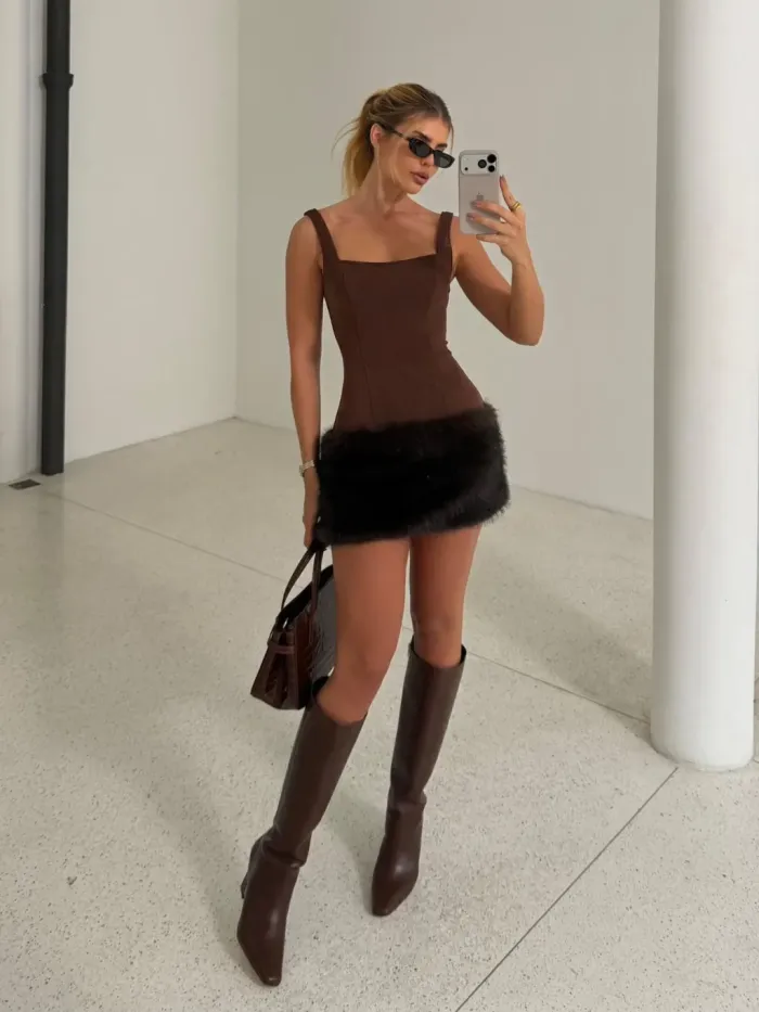 Imagem de VESTIDO MARROM COFFE LIANA - CLOUDE