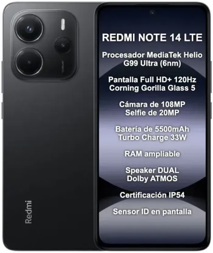 Imagem de Smartphone Xiaomi Redmi Note 14 Lte Dual Sim 6.67" 6GB/128GB Preto (Global) | Atacado Imports Oficial