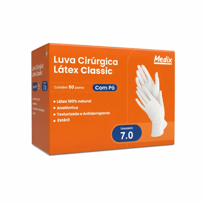 Imagem de LUVA CIR LATEX C/PO MEDIX TAM 7.0 PAR