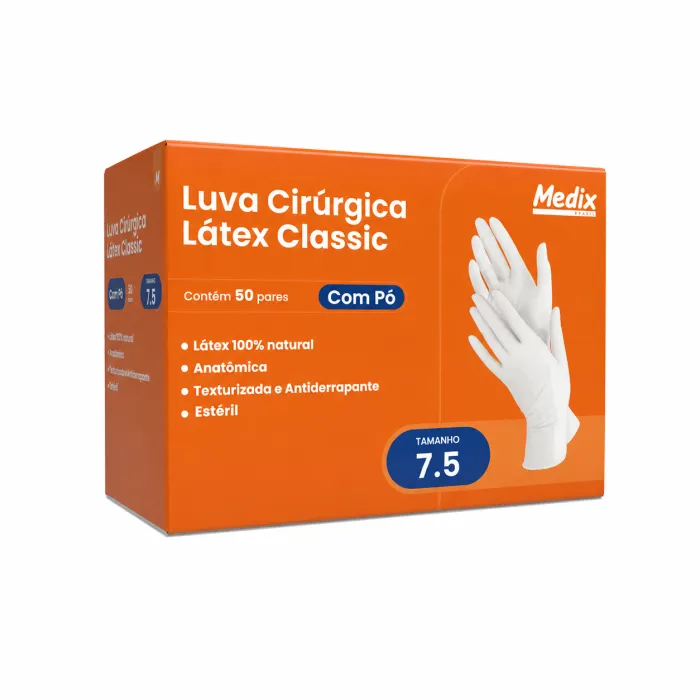 Imagem de LUVA CIR LATEX C/PO MEDIX TAM 7.5 PAR