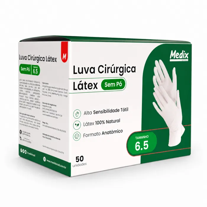 Imagem de LUVA CIR LATEX S/PO MEDIX TAM 6.5 PAR