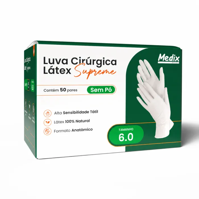 Imagem de LUVA CIR LATEX SUPREME S/PO MEDIX TAM 6.0 PAR