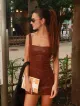 Imagem adicional 1 do item Vestido Marrom Erica - Cloude