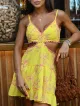 Imagem adicional 0 do item Vestido Curto Amarelo Estampado Joana - Cloude