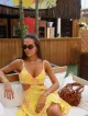 Imagem adicional 3 do item Vestido Curto Amarelo Estampado Joana - Cloude