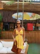 Imagem adicional 1 do item Vestido Curto Amarelo Estampado Joana - Cloude
