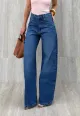 Imagem adicional 5 do item Calça Wide Leg Jeans Escuro Nancy