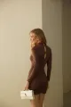 Imagem adicional 2 do item VESTIDO MARROM CHOCOLATE HILDA - CLOUDE