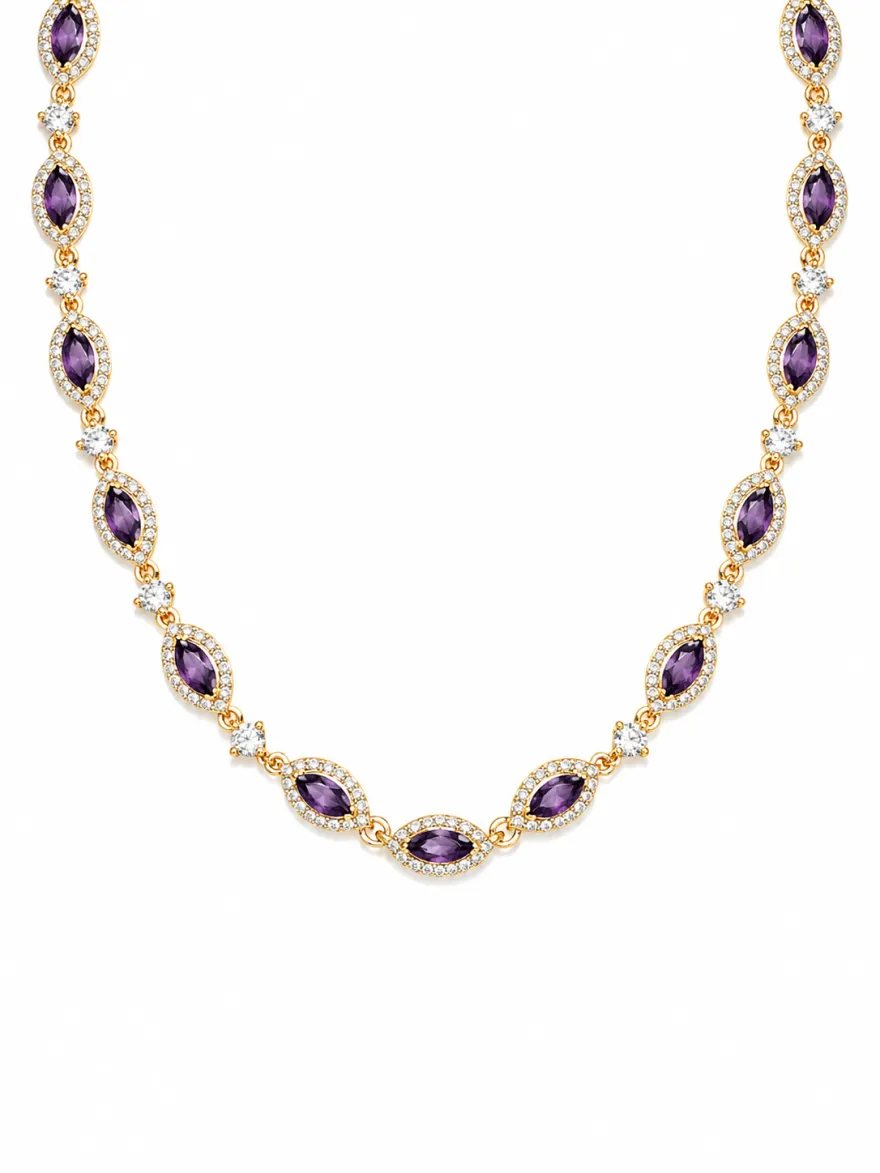 Imagem de Chocker Cravejada Roxa Prateada