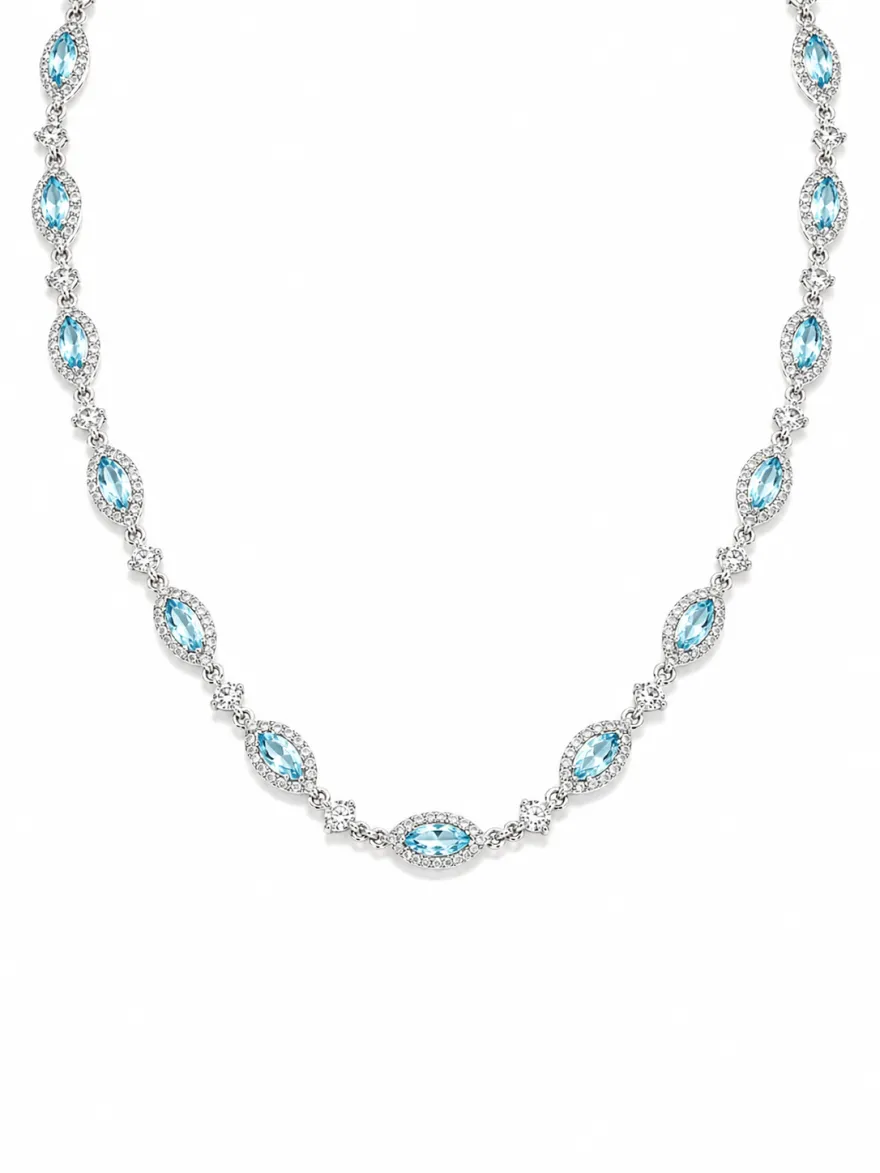 Imagem de Chocker Cravejada Azul Prateada