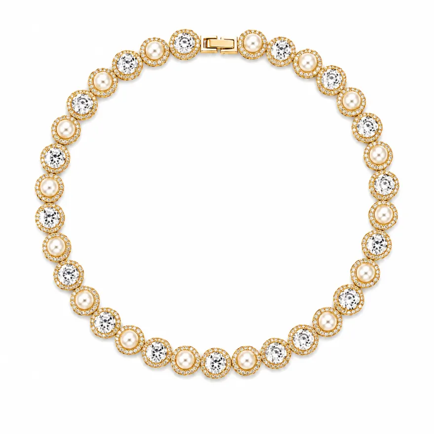 Imagem de Colar Pérola e Cristal Dourado