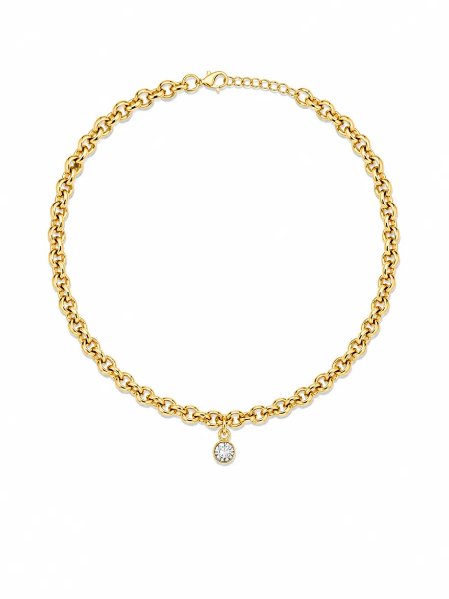 Imagem de Colar Pingente Crystal Dourado
