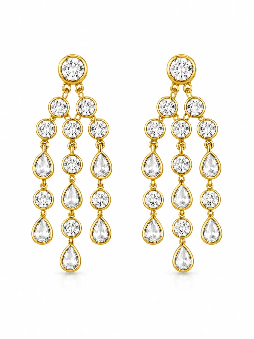 Imagem de Brinco Crystal Cascade Dourado