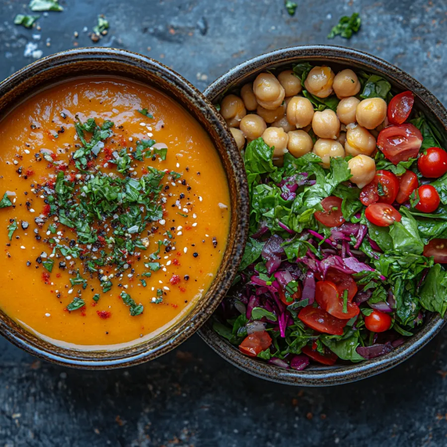 Imagem Sopa-cremosa-de-abóbora-com-saladinha-de-grão-de-bico